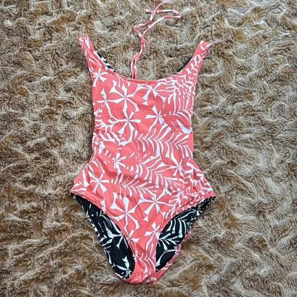 Two in One Tropical Women’s Swimwear in Coral and Black size S - Picture 8 of 10